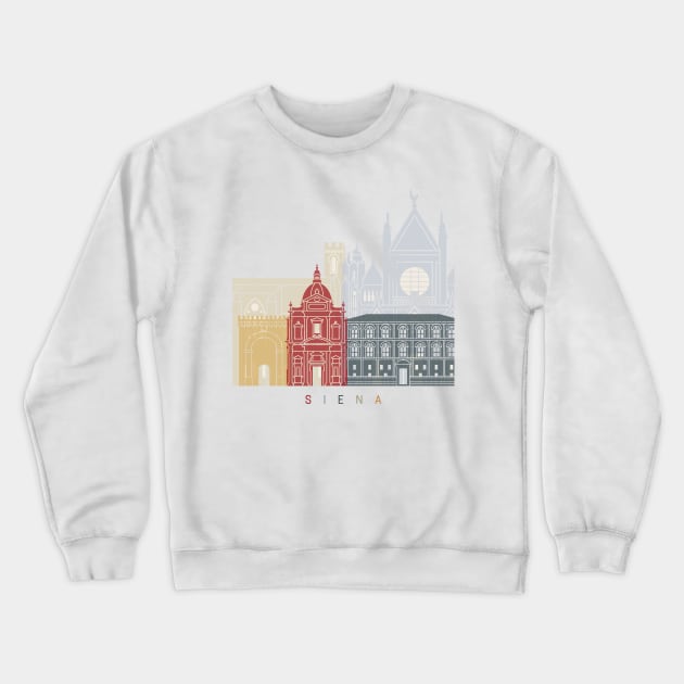 Siena skyline poster Crewneck Sweatshirt by PaulrommerArt